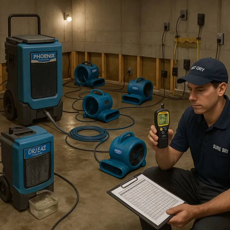 Structural Drying and Dehumidification process in California, MO